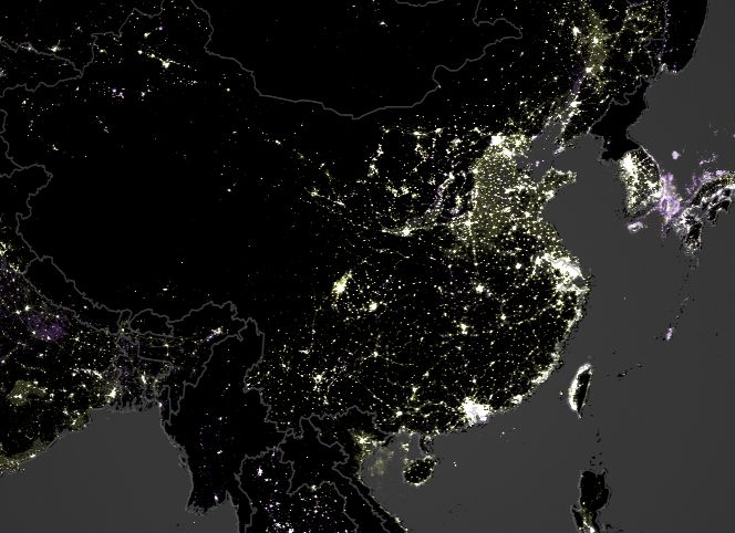 中国地图夜光图中,成都比武汉大几倍?吹嘘过分